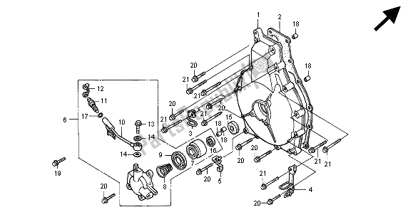 All parts for the Clutch Cover of the Honda GL 1500 SE 2000