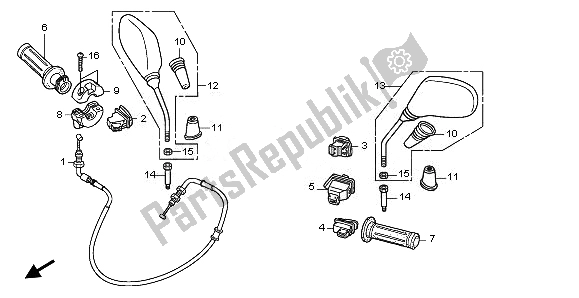 All parts for the Switch & Cable & Mirror of the Honda SH 125S 2011