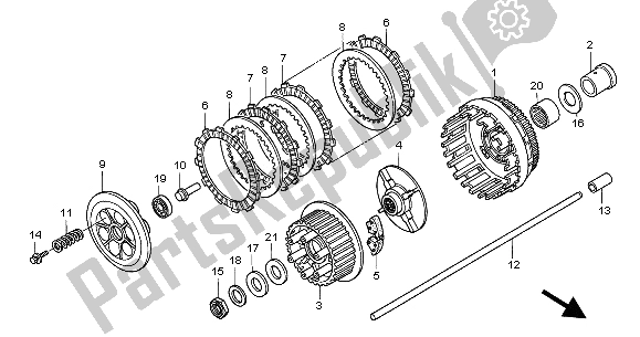 All parts for the Clutch of the Honda VTX 1300S 2004