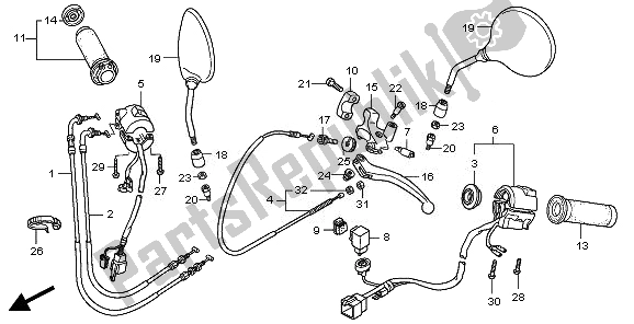 Toutes les pièces pour le Interrupteur Et Câble du Honda VT 750 CS 2010