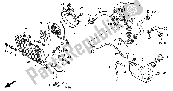 All parts for the Radiator of the Honda NT 650V 2002