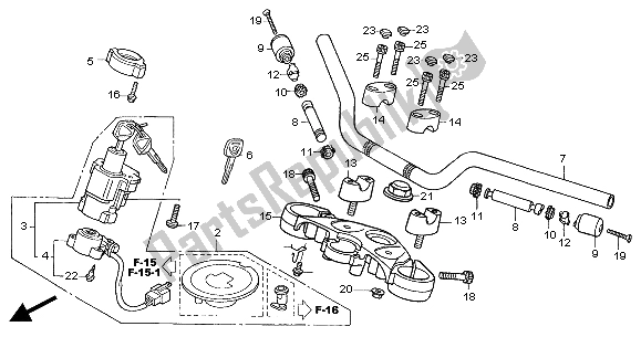 Tutte le parti per il Gestire Il Tubo E Il Ponte Superiore del Honda CBF 600 NA 2004