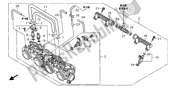All parts for the Throttle Body of the Honda CBF 600 SA 2009