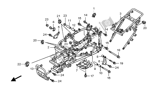 All parts for the Frame Body of the Honda TRX 400 EX 2007