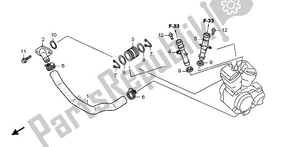 Tutte le parti per il Tubo Dell'acqua del Honda VT 750C 2008