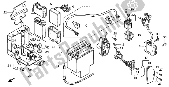 All parts for the Battery of the Honda VT 1100C2 1995