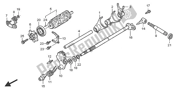 Todas as partes de Garfo De Mudança De Marcha do Honda TRX 350 FE Fourtrax 4X4 ES 2005