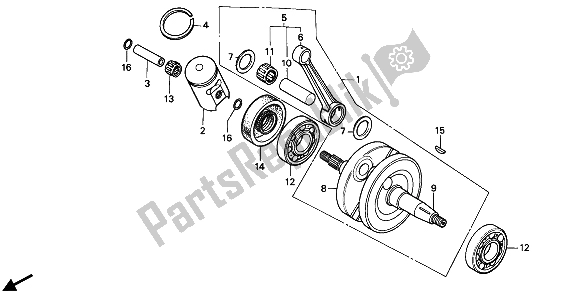 All parts for the Crankshaft & Piston of the Honda CR 80R 1990
