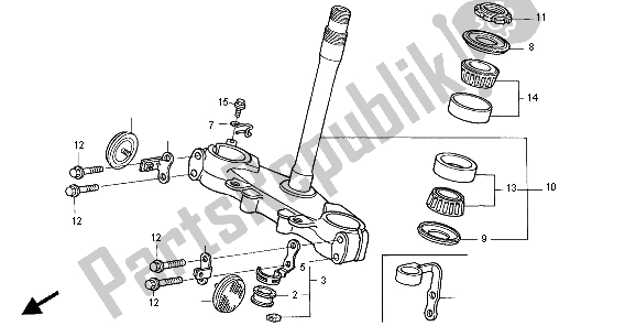 Todas las partes para Vástago De Dirección de Honda XR 650R 2004