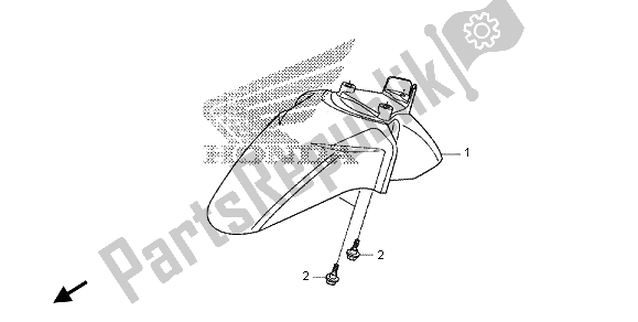 All parts for the Front Fender of the Honda SH 125 AD 2013