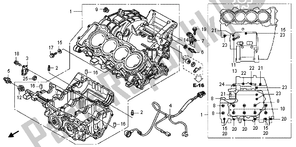 All parts for the Crankcase of the Honda CB 600 FA Hornet 2012