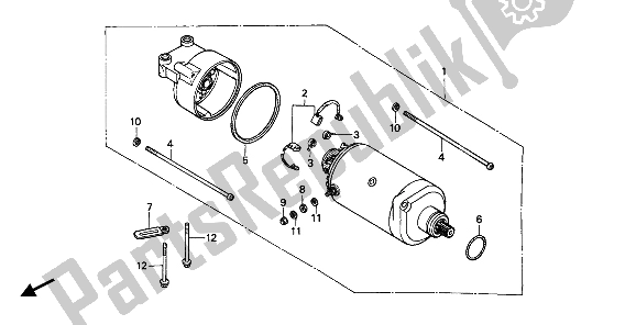 All parts for the Starting Motor (cb350sg-cb450sg) of the Honda CB 450S 1986