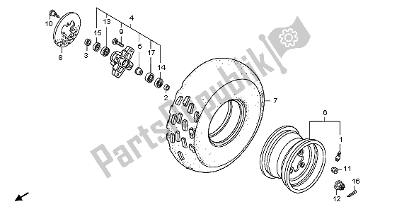 Todas las partes para Rueda Delantera de Honda TRX 250 EX Sporttrax 2003