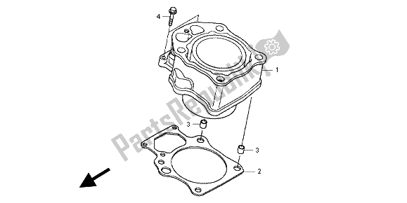 All parts for the Cylinder of the Honda TRX 420 FE Fourtrax Rancer 4X4 ES 2012