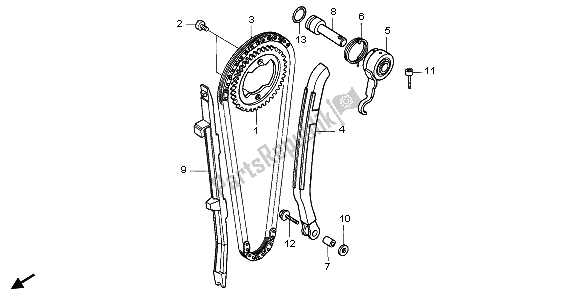 Alle onderdelen voor de Nokkenketting & Spanner van de Honda XR 600R 1998