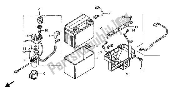 All parts for the Battery of the Honda TRX 300 EX Fourtrax 2004