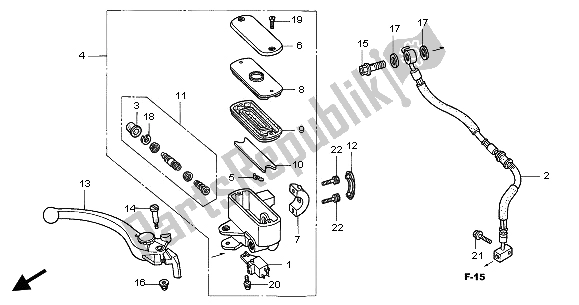 Toutes les pièces pour le Maître-cylindre De Frein Avant du Honda GL 1800A 2002