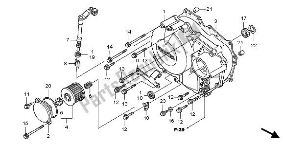 All parts for the Right Crankcase Cover of the Honda TRX 400 EX 2007