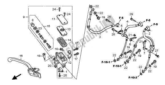 Todas las partes para Fr. Cilindro Maestro Del Freno de Honda CB 600 FA Hornet 2010