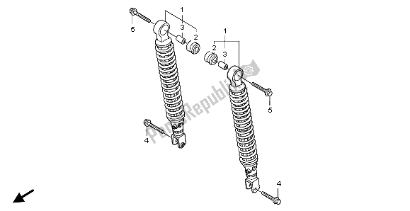 All parts for the Rear Cushion of the Honda SH 150R 2008