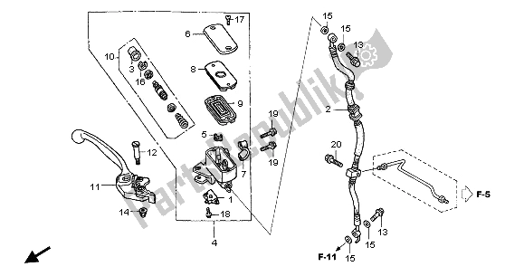 All parts for the Fr. Brake Master Cylinder of the Honda VFR 800 2003