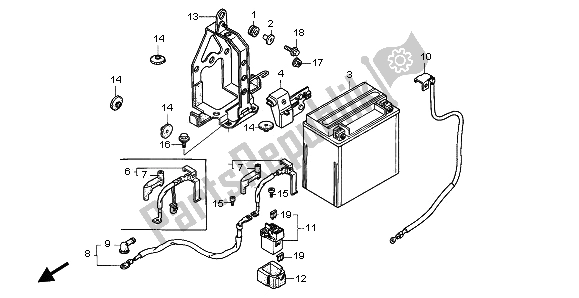 All parts for the Battery of the Honda ST 1100A 1995