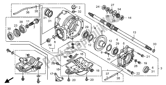 Todas as partes de Marcha Final Traseira do Honda TRX 250 EX Sporttrax 2001