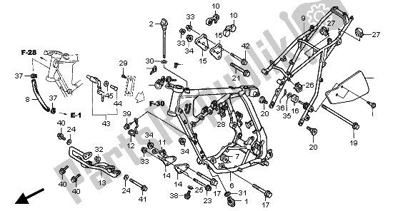 Tutte le parti per il Corpo Del Telaio del Honda XR 400R 2001