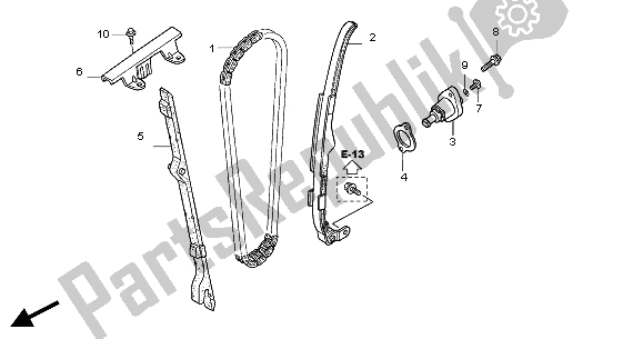 Alle onderdelen voor de Nokkenketting & Spanner van de Honda CBF 250 2004