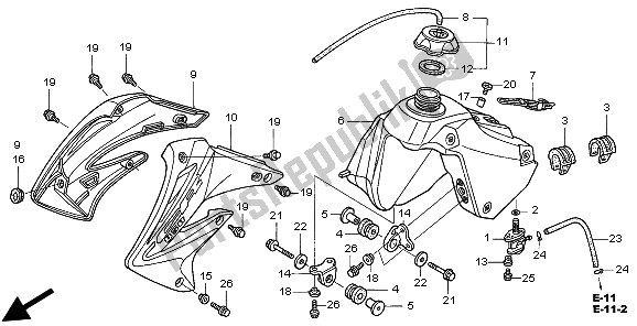 All parts for the Fuel Tank of the Honda CR 85R SW 2003