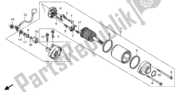 Tutte le parti per il Motorino Di Avviamento del Honda TRX 700 XX 2009