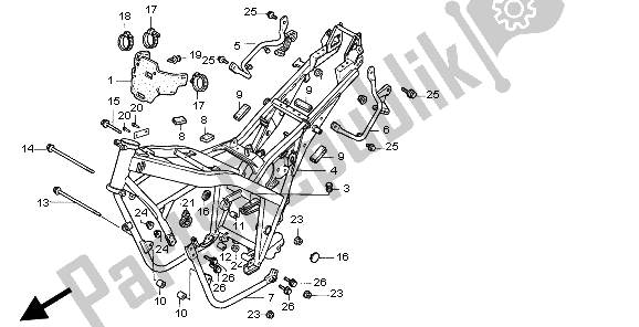 Wszystkie części do Korpus Ramy Honda CB 500 1998