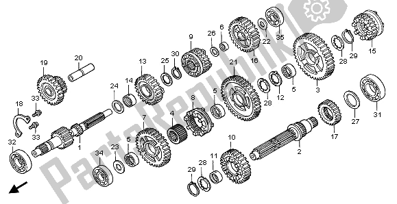 All parts for the Transmission of the Honda TRX 350 FE Fourtrax Rancher 4X4 ES 2000