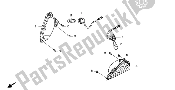 Tutte le parti per il Winker del Honda NT 700 VA 2006
