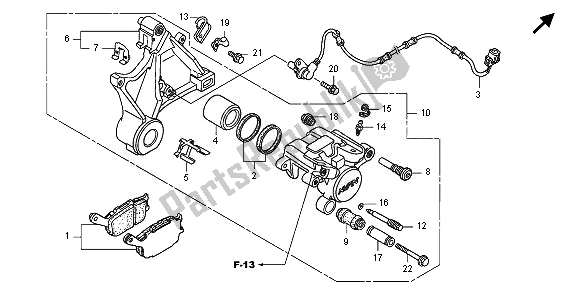 Todas las partes para Pinza De Freno Trasero de Honda CB 1300 SA 2010