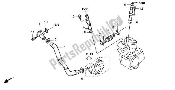 Tutte le parti per il Tubo Dell'acqua del Honda XL 650V Transalp 2003