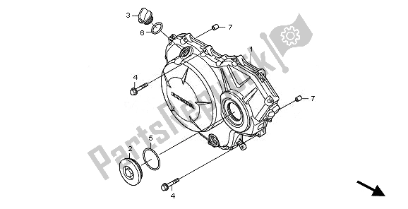 Todas las partes para Tapa Del Cárter Derecho de Honda VFR 1200 FD 2011