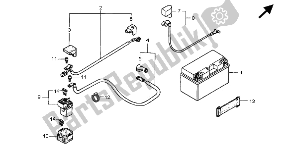 All parts for the Battery of the Honda CB 900F Hornet 2005