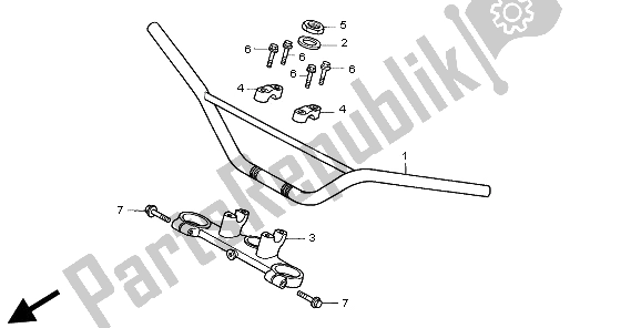 All parts for the Handle Pipe & Top Bridge of the Honda CR 80 RB LW 2002