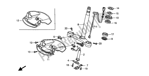 All parts for the Steering Stem of the Honda GL 1500 SE 1991