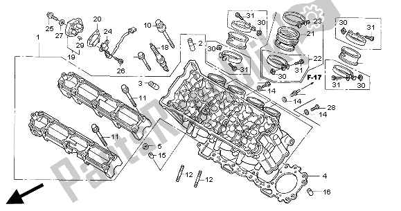 Alle onderdelen voor de Cilinderkop van de Honda CBR 1100 XX 2000