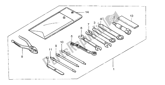 All parts for the Tools of the Honda XL 600V Transalp 1998