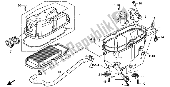 All parts for the Air Cleaner of the Honda XL 125V 2009