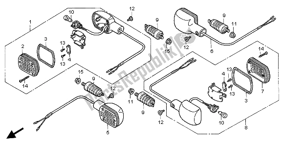 All parts for the Winker of the Honda CB 750F2 1997