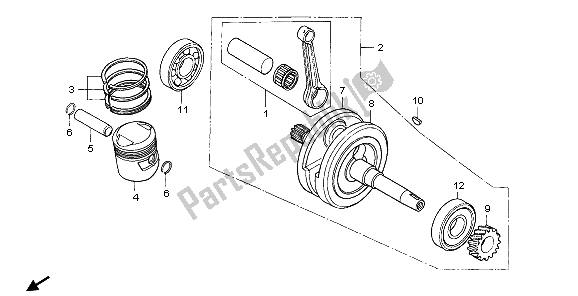 Todas las partes para Cigüeñal Y Pistón de Honda XR 125L 2006