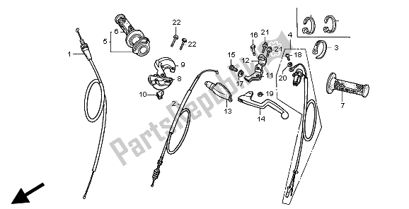 All parts for the Handle Lever & Switch & Cable of the Honda CR 85 RB LW 2003