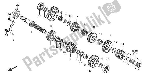 All parts for the Transmission of the Honda VTX 1300S 2005