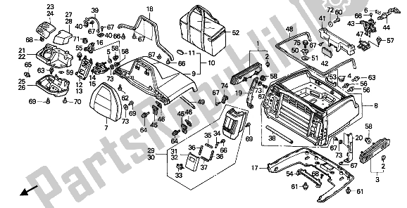 All parts for the Trunk Box of the Honda GL 1500 SE 1993