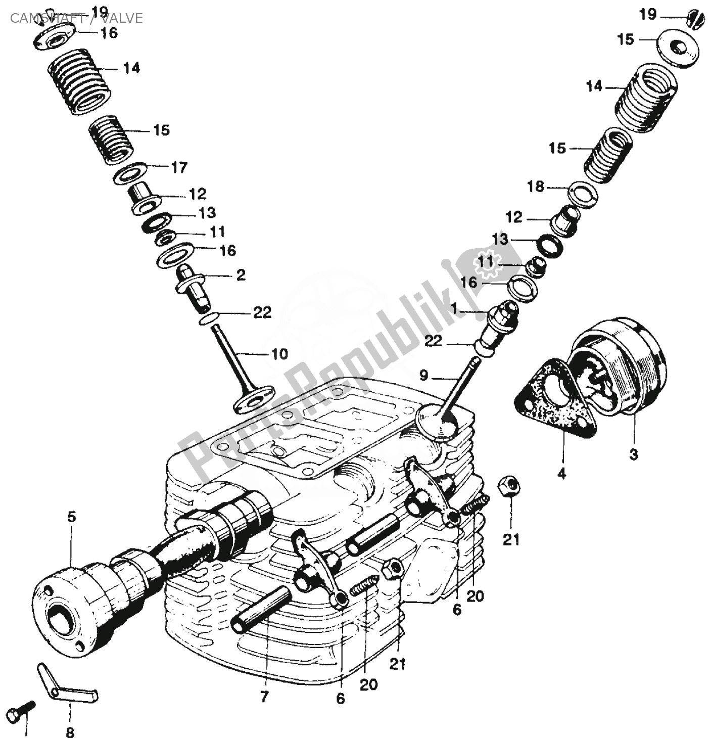 Tutte le parti per il Camshaft / Valve del Honda SS 125 1967