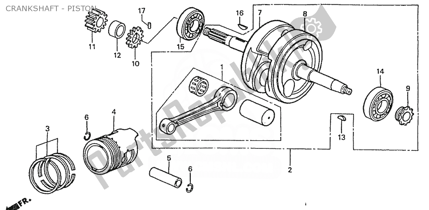 All parts for the Crankshaft - Piston of the Honda ZN 110 Nice 1950 - 2023